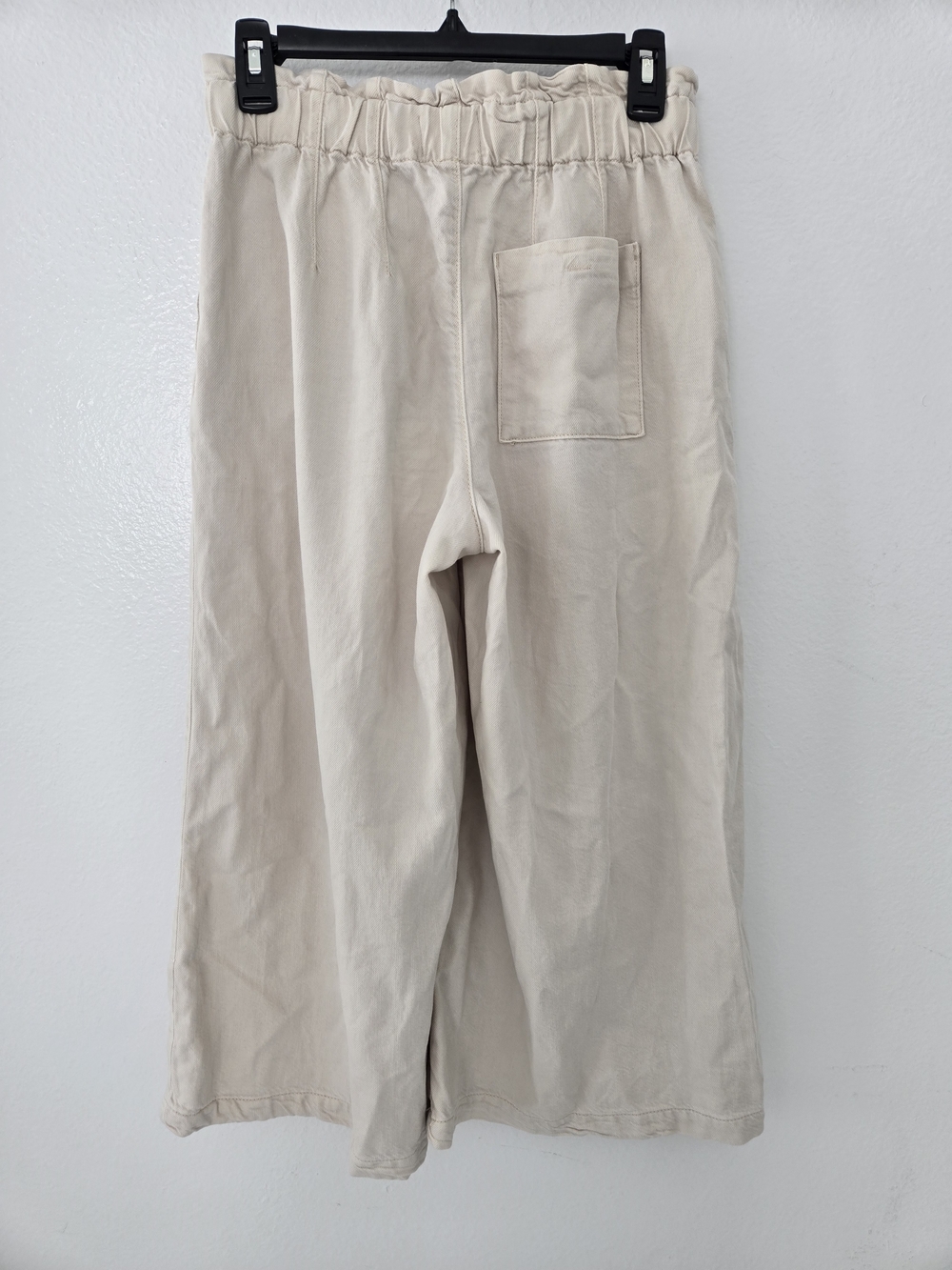 Pilcro Paperbag Waist Wide Leg Cropped Pants - Cream Size Xxs - Picture 7 of 15
